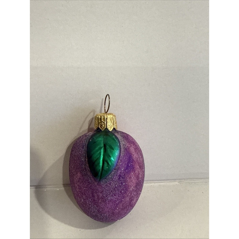 Christopher Radko Sugar Plum Christmas Ornament Made in Europe Fruit ~2.5"